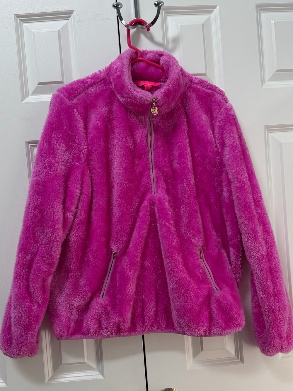 Lilly Pulitzer Plush Teddy Jacket in Bright Pink